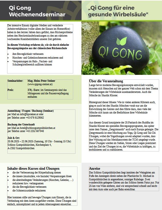 Qi Gong Heinz Peter Steiner Gumpoltskirchen
